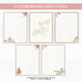 lined floral stationery set